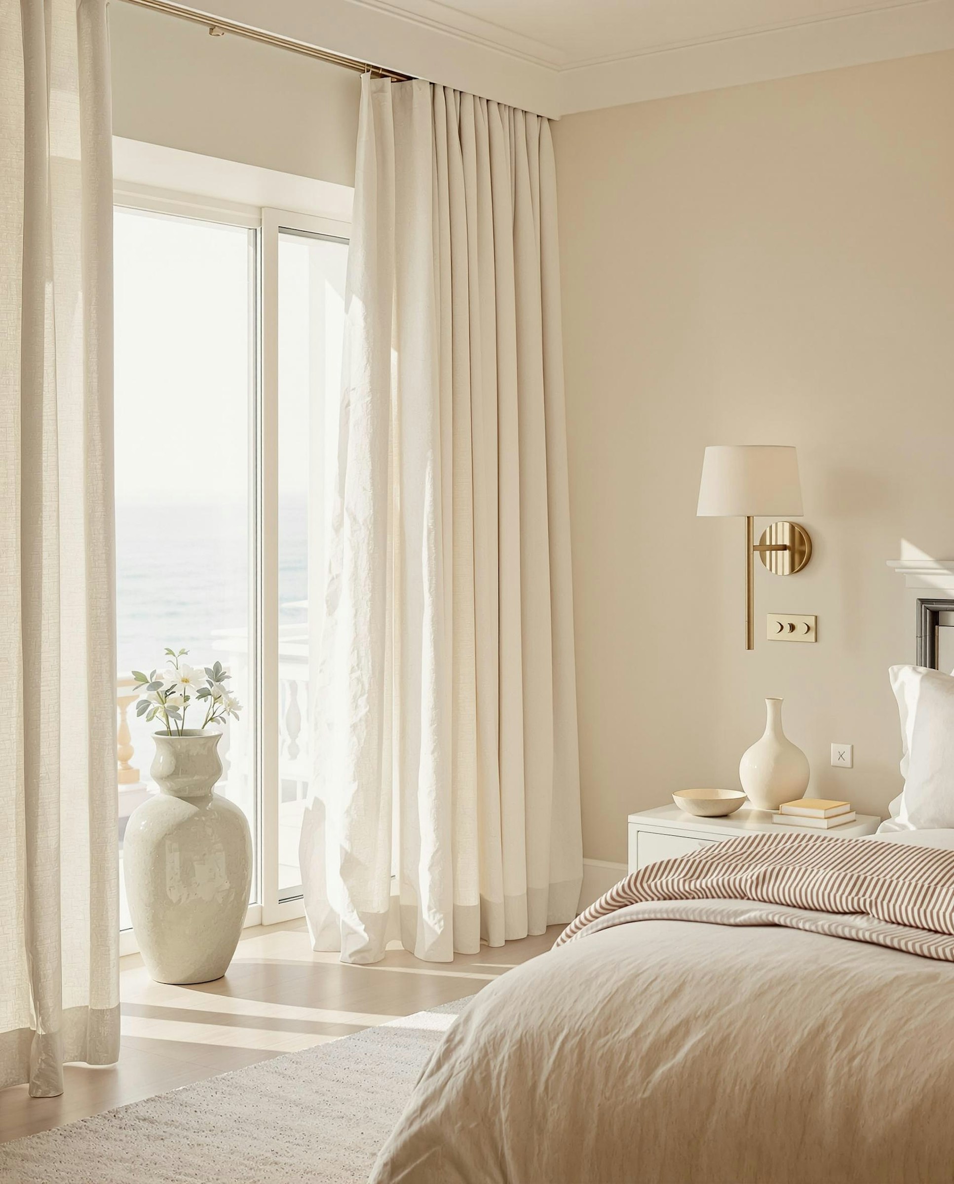 Serene bedroom suite in warm neutral tones